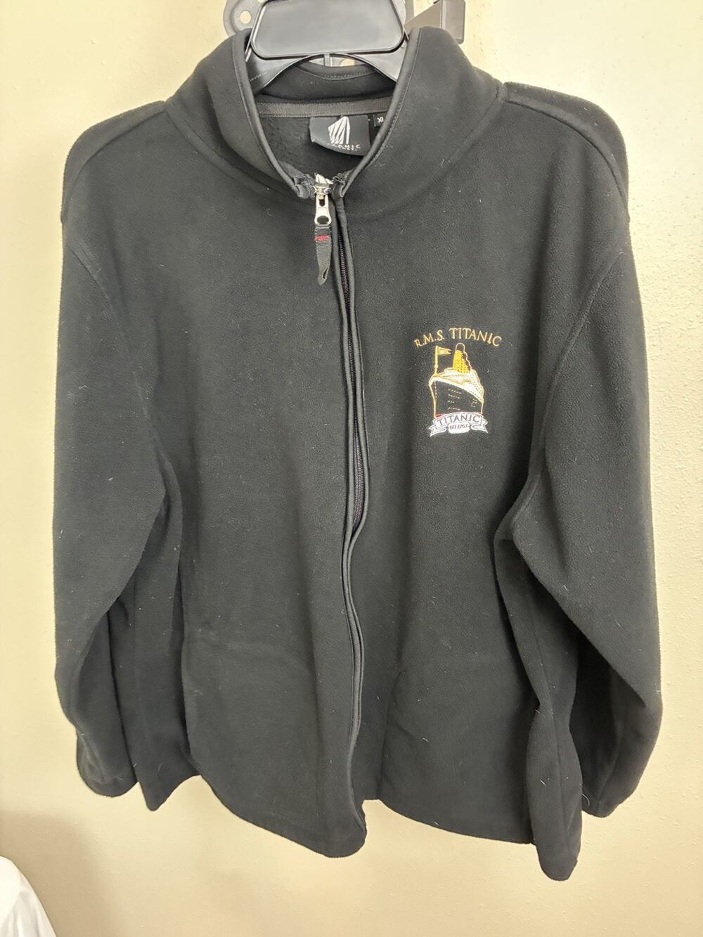 RMS Titanic Belfast Full Zip Fleece Jacket Black Size XL